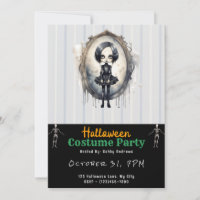 Victorian Mirror Gothic Girl Black Halloween