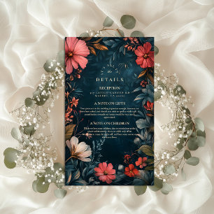 Victorian Moody Floral Wedding Enclosure Card