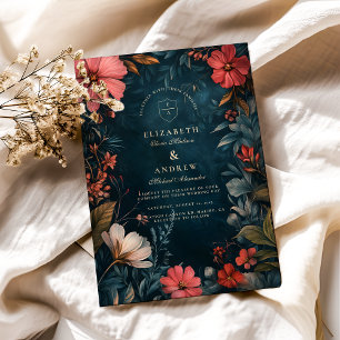 Victorian Moody Floral Wedding Invitation