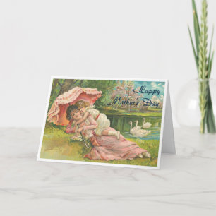 Victorian Mother and Child Holiday Card