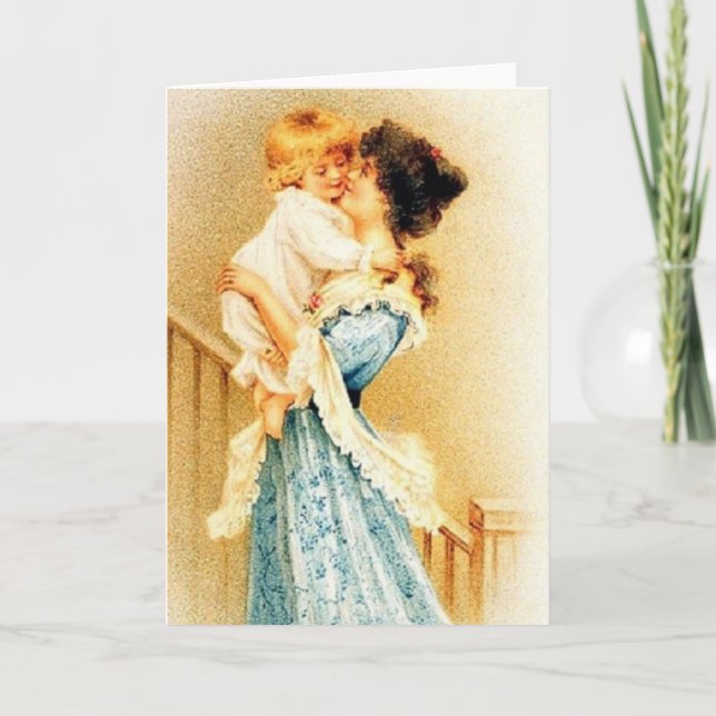 Victorian Mother And Child Mother's Day Card (Front)