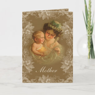Victorian Mother & Child Vintage Mothers Day Card