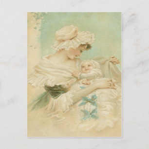 Victorian Mother Holding Child Mother's Day Card