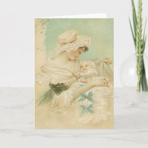 Victorian Mother Holding Child Mother's Day Card