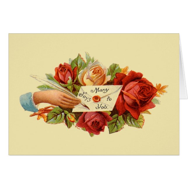 Victorian Mother's Day Card - Many Joys to You (Front Horizontal)