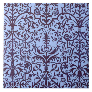 Victorian motif in blue ceramic tile