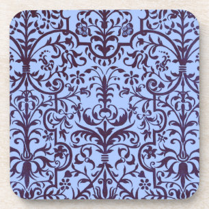 Victorian motif in blue coaster