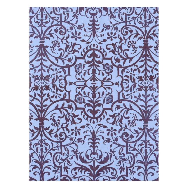 Victorian motif in blue tablecloth (Front)