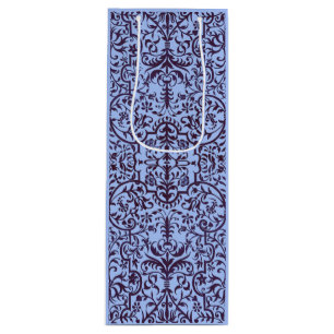 Victorian motif in blue wine gift bag
