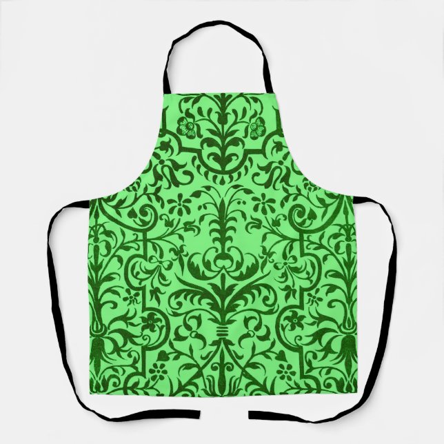  Victorian motif in green Apron (Front)
