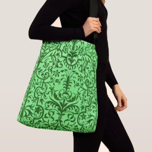 Victorian motif in green crossbody bag