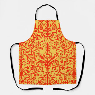 Victorian motif in orange apron