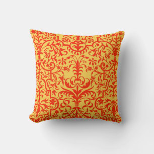 Victorian motif in orange cushion
