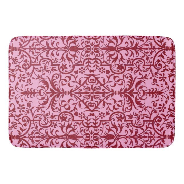 Victorian motif in pink bath mat (Front)