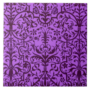 Victorian motif in purple ceramic tile
