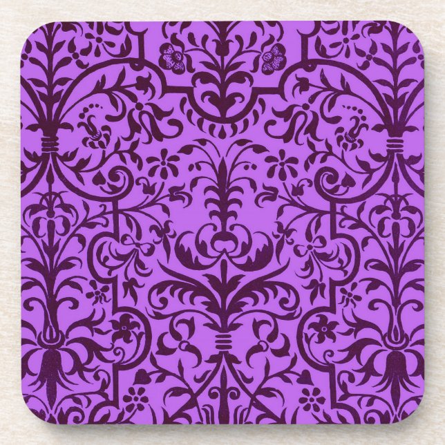 Victorian motif in purple coaster (Front)