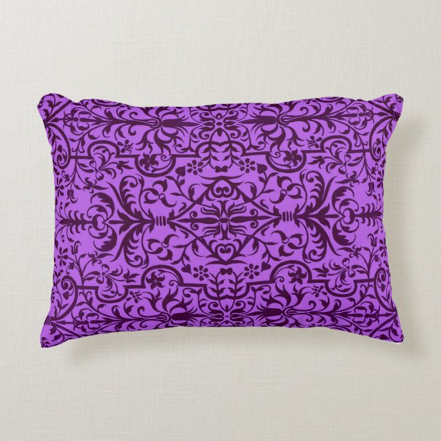 Victorian motif in purple decorative cushion (Front)