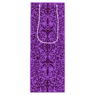 Victorian motif in purple wine gift bag