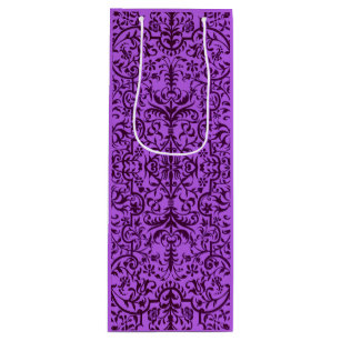 Victorian motif in purple wine gift bag