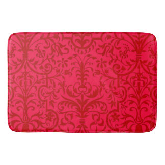 Victorian motif in red bath mat