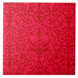Victorian motif in red ceramic tile