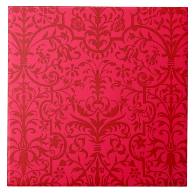 Victorian motif in red ceramic tile (Front)