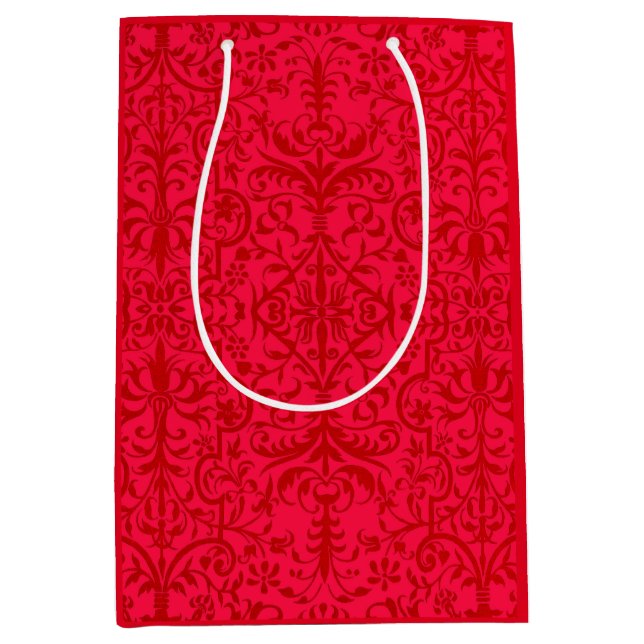 Victorian motif in red medium gift bag (Front)
