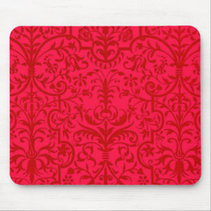 Victorian motif in red mouse pad