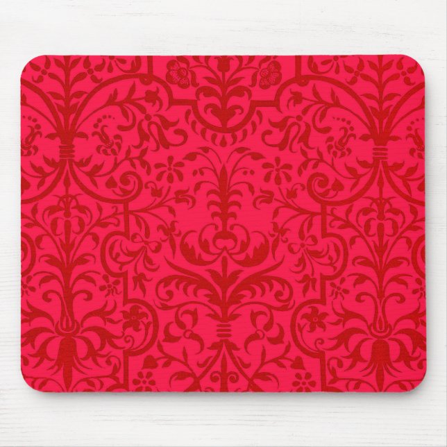 Victorian motif in red mouse pad (Front)