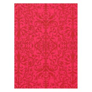 Victorian motif in red tablecloth