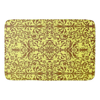 Victorian motif in yellow bath mat