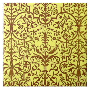 Victorian motif in yellow ceramic tile