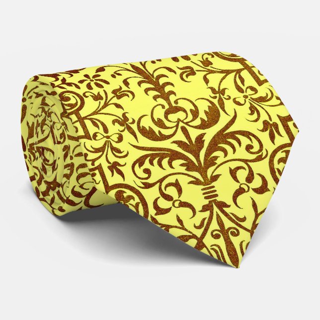 Victorian motif in yellow tie (Rolled)