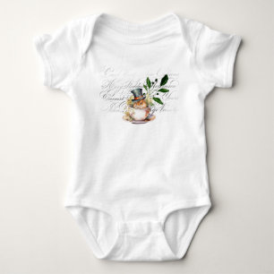 Victorian Mouse in Tea cup Baby Bodysuit