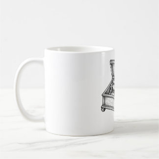 Victorian Music Box Engraving Vintage Antique Mug