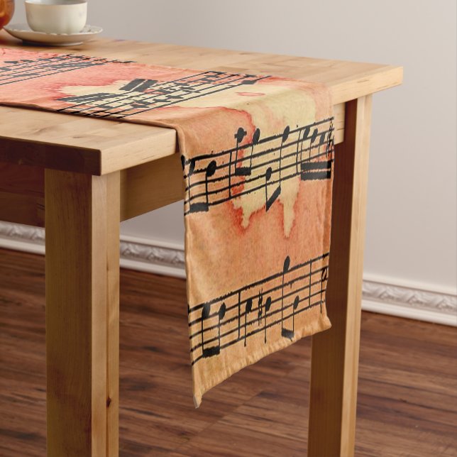 Victorian Music Sheet Wallpaper Short Table Runner (In Situ)