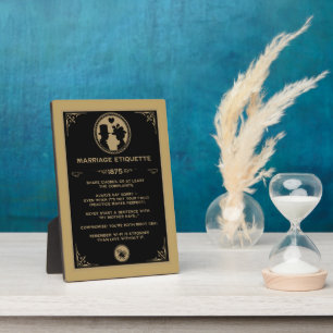 Victorian NewlyWeds Funny Marriage Rules Plaque