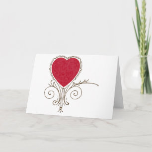 Victorian Nouveau Valentine Heart Holiday Card