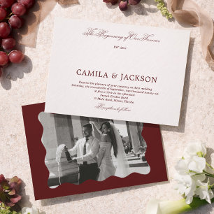  Victorian Old Money Burgundy Wedding  Invitation