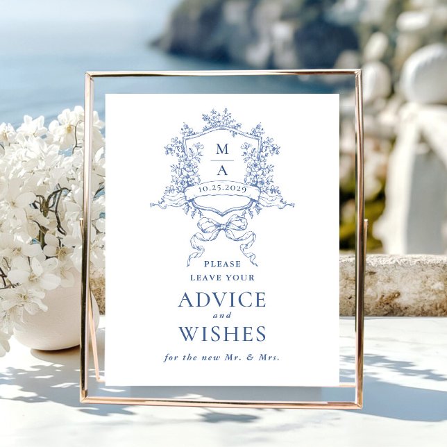 Victorian Ornate Dusty Blue Advice & Wishes Poster (Creator Uploaded)