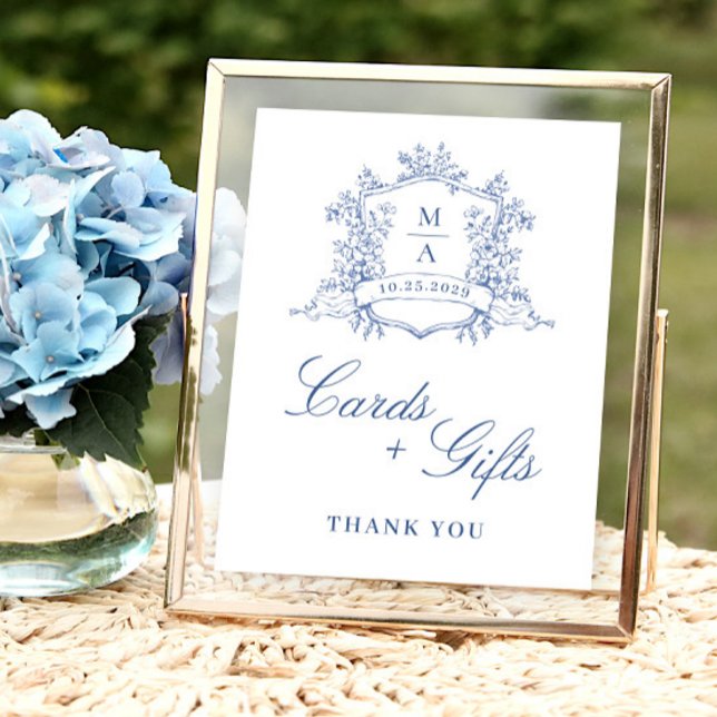 Victorian Ornate Dusty Blue Cards and Gifts Poster (Creator Uploaded)