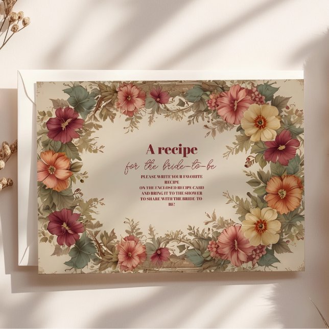 Victorian Ornate Floral Frame Bridal Shower Enclosure Card (Creator Uploaded)