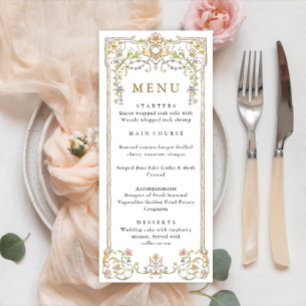 Victorian Ornate Grace Bohemian Wedding Dinner Menu