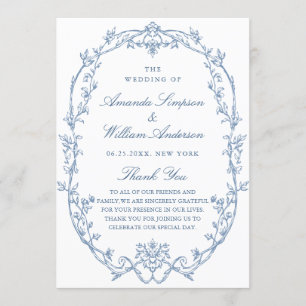 Victorian Ornate Grace Dusty Blue Wedding Ceremony Program