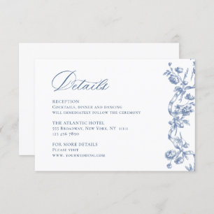 Victorian Ornate Grace Dusty Blue Wedding Details Enclosure Card