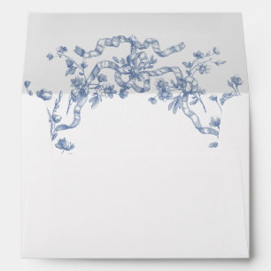 Victorian Ornate Grace Floral Dusty Blue Wedding Envelope
