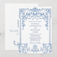 Victorian Ornate Grace Floral Dusty Blue Wedding