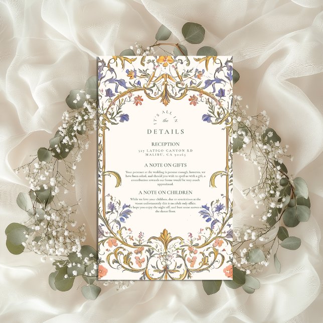 Victorian Ornate Grace Floral Frame Wedding Enclosure Card (Creator Uploaded)