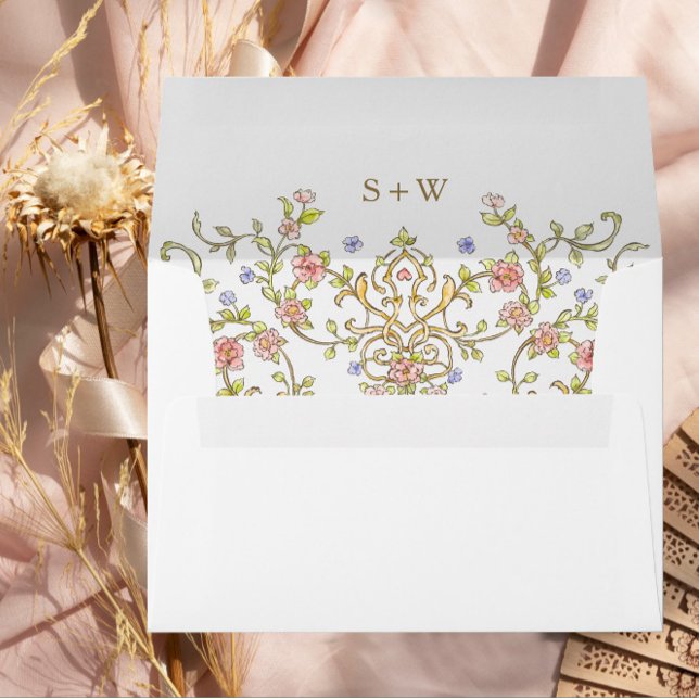 Victorian Ornate Grace Floral Frame Wedding Envelope (Creator Uploaded)