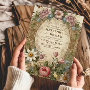 Victorian Ornate Grace Floral Frame Wedding Invitation